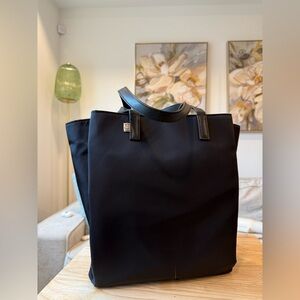 BEIS Commuter Tote | Black Tote Bag with Leather Handles